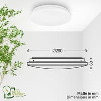 Briloner LED stropna svjetiljka bijela, neutralno bijelo svjetlo 4000K, 8W 1700lm, energetski razred A, rasvjeta za dnevni boravak, kuhinju i hodnik, 29x6 cm 7