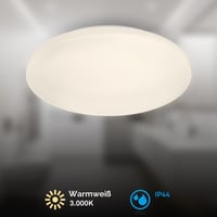 LED stropné svietidlo BRILONER do kúpeľne, 24W, 2600 lm, IP44, teplé biele svetlo, 40x6,5 cm, biele, osvetlenie do kuchyne a vlhkých priestorov 2