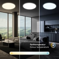 Briloner LED mennyezeti lámpa fürdőszobába, indirekt fénnyel, távirányítóval, por- és fröccsenő víz elleni védelemmel, fehér, 35 x 5,5 cm 6