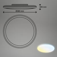 Briloner LED mennyezeti lámpa fürdőszobába, indirekt fénnyel, távirányítóval, por- és fröccsenő víz elleni védelemmel, fehér, 35 x 5,5 cm 7