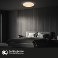 Briloner LED mennyezeti lámpa fürdőszobába, indirekt fénnyel, távirányítóval, por- és fröccsenő víz elleni védelemmel, fehér, 35 x 5,5 cm 5