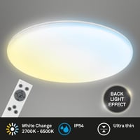 Briloner LED mennyezeti lámpa fürdőszobába, indirekt fénnyel, távirányítóval, por- és fröccsenő víz elleni védelemmel, fehér, 35 x 5,5 cm 2