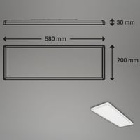 Stropné LED svietidlo BRILONER s nepriamym svetlom, 58x20x3 cm, 22W, 3000 lm, ploché, neutrálne biele svetlo, osvetlenie do obývačky a kuchyne, biele 6