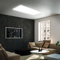Stropné LED svietidlo BRILONER s nepriamym svetlom, 58x20x3 cm, 22W, 3000 lm, ploché, neutrálne biele svetlo, osvetlenie do obývačky a kuchyne, biele 4