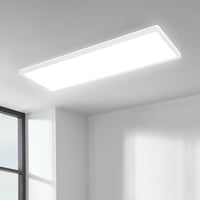 Stropné LED svietidlo BRILONER s nepriamym svetlom, 58x20x3 cm, 22W, 3000 lm, ploché, neutrálne biele svetlo, osvetlenie do obývačky a kuchyne, biele 9