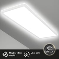 Stropné LED svietidlo BRILONER s nepriamym svetlom, 58x20x3 cm, 22W, 3000 lm, ploché, neutrálne biele svetlo, osvetlenie do obývačky a kuchyne, biele 7