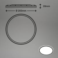 Stropné LED svietidlo BRILONER s nepriamym osvetlením, plochý LED panel, neutrálna biela, čierna, 29,3 x 2,8 cm, do kuchyne a obývačky 5