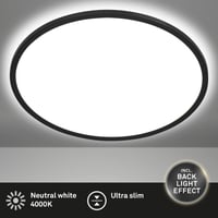 Stropné LED svietidlo BRILONER s nepriamym osvetlením, plochý LED panel, neutrálna biela, čierna, 29,3 x 2,8 cm, do kuchyne a obývačky 2