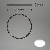 BRILONER LED stropné svietidlo s nepriamym svetlom, LED panel, ploché, neutrálna biela, čierne, 48 x 3 cm, do kuchyne a predsiene 6