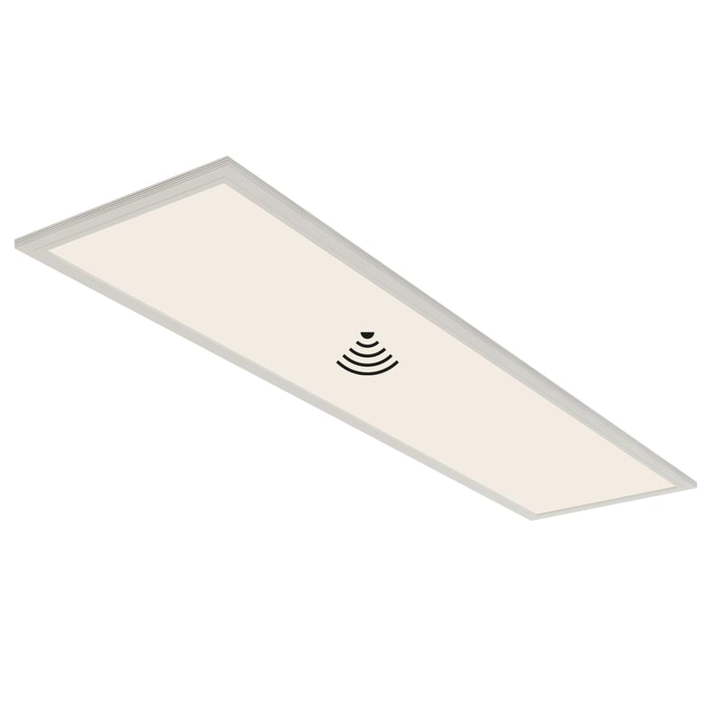 Stropné LED svietidlo Briloner so snímačom pohybu a svetelným senzorom, 38 W, 4100 lm, 4000 K neutrálna biela, 119,5 x 29,5 x 6,5 cm, biele
