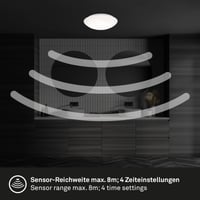 LED stropné svietidlo BRILONER so snímačom pohybu a súmrakovým senzorom, 27,8x6,5 cm, biele, neutrálne biele svetlo, vhodné do kúpeľne a vlhkých priestorov 5