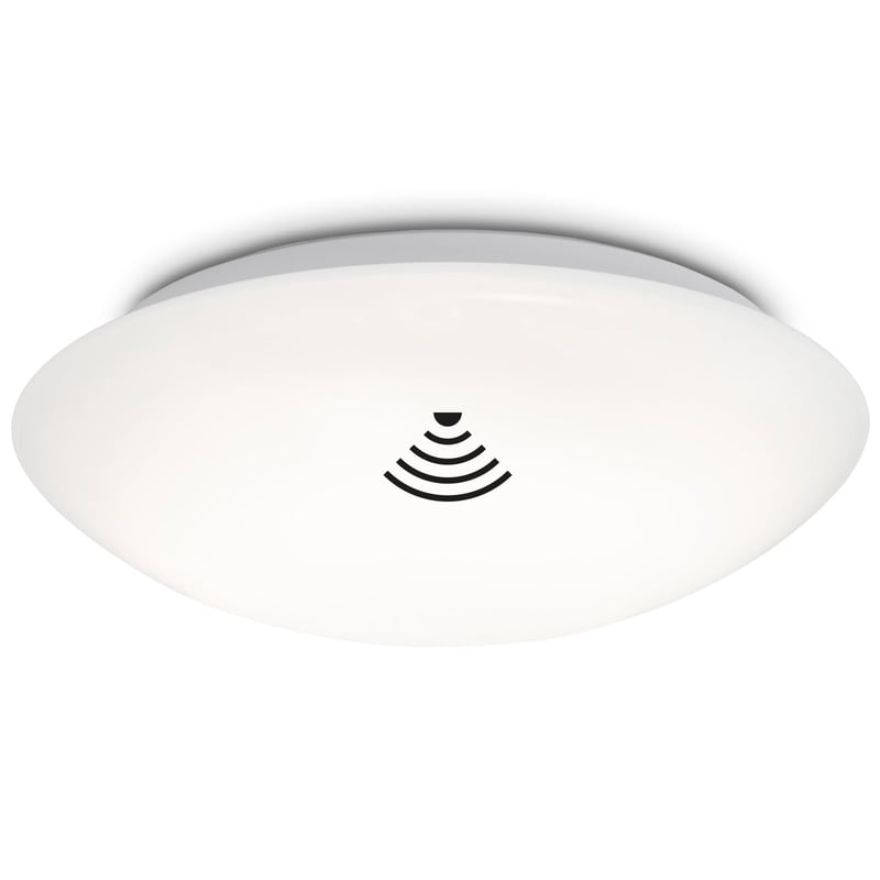 LED stropné svietidlo BRILONER so snímačom pohybu a súmrakovým senzorom, 27,8x6,5 cm, biele, neutrálne biele svetlo, vhodné do kúpeľne a vlhkých priestorov