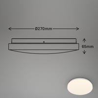 BRILONER LED stropna svjetiljka sa senzorom pokreta, IP54, toplo bijelo svjetlo, kut detekcije 120 stupnjeva, domet 3 m, za kupaonicu i kuhinju, 27x6,5 cm, bijela 6