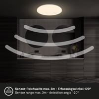 BRILONER LED stropna svjetiljka sa senzorom pokreta, IP54, toplo bijelo svjetlo, kut detekcije 120 stupnjeva, domet 3 m, za kupaonicu i kuhinju, 27x6,5 cm, bijela 5