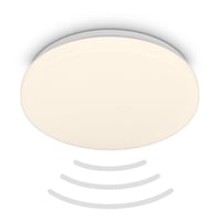 BRILONER LED stropna svjetiljka sa senzorom pokreta, IP54, toplo bijelo svjetlo, kut detekcije 120 stupnjeva, domet 3 m, za kupaonicu i kuhinju, 27x6,5 cm, bijela 1