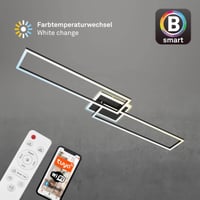 Briloner LED stropna svjetiljka Smart Home, kompatibilna s Alexom, s daljinskim upravljačem, rasvjeta za dnevni boravak i spavaću sobu, 110x24,8x7,8 cm, boja aluminija 5