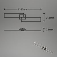 Plafonieră LED Smart Home BRILONER, compatibilă cu Alexa, cu telecomandă, iluminat pentru sufragerie și dormitor, 110x24,8x7,8 cm, negru 9