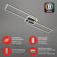 Plafonieră LED Smart Home BRILONER, compatibilă cu Alexa, cu telecomandă, iluminat pentru sufragerie și dormitor, 110x24,8x7,8 cm, negru 3