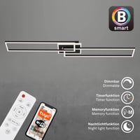 Briloner LED stropna svjetiljka Smart Home, kompatibilna s Alexom, s daljinskim upravljačem, rasvjeta za dnevni boravak i spavaću sobu, 110x24,8x7,8 cm, boja aluminija 4