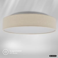 Plafonieră LED BRILONER cu abajur textil, lumină albă caldă, 38x10,5 cm, culoare bej, iluminat pentru living, dormitor, bucătărie 6
