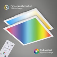 Plafonieră LED BRILONER cu telecomandă, lumină albă reglabilă și culori RGB, 44,5x44,5x6,2 cm, negru, lampă de tavan pentru living 4