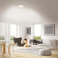Plafonieră LED BRILONER cu telecomandă, lumină albă reglabilă și culori RGB, 44,5x44,5x6,2 cm, negru, lampă de tavan pentru living 8