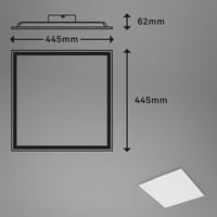 Plafonieră LED BRILONER cu telecomandă, lumină albă reglabilă și culori RGB, 44,5x44,5x6,2 cm, negru, lampă de tavan pentru living 10