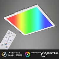 Plafonieră LED BRILONER cu telecomandă, lumină albă reglabilă și culori RGB, 44,5x44,5x6,2 cm, negru, lampă de tavan pentru living 2