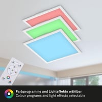 Plafonieră LED BRILONER cu telecomandă, lumină albă reglabilă și culori RGB, 44,5x44,5x6,2 cm, negru, lampă de tavan pentru living 5