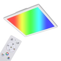 Plafonieră LED BRILONER cu telecomandă, lumină albă reglabilă și culori RGB, 44,5x44,5x6,2 cm, negru, lampă de tavan pentru living 1