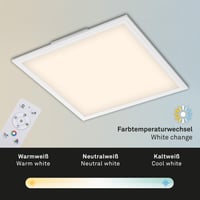 Plafonieră LED BRILONER cu telecomandă, lumină albă reglabilă și culori RGB, 44,5x44,5x6,2 cm, negru, lampă de tavan pentru living 3