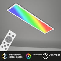 BRILONER LED stropné svietidlo s diaľkovým ovládaním, RGB farebné svetlo, nastaviteľné biele svetlo, 100x25x6,6 cm, biele, panelové svietidlo do obývačky a kuchyne 2