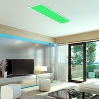 BRILONER LED stropné svietidlo s diaľkovým ovládaním, RGB farebné svetlo, nastaviteľné biele svetlo, 100x25x6,6 cm, biele, panelové svietidlo do obývačky a kuchyne 3