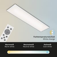 BRILONER LED stropné svietidlo s diaľkovým ovládaním, RGB farebné svetlo, nastaviteľné biele svetlo, 100x25x6,6 cm, biele, panelové svietidlo do obývačky a kuchyne 5
