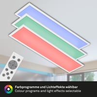 BRILONER LED stropné svietidlo s diaľkovým ovládaním, RGB farebné svetlo, nastaviteľné biele svetlo, 100x25x6,6 cm, biele, panelové svietidlo do obývačky a kuchyne 4