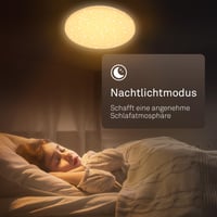 BRILONER LED stropna svjetiljka s daljinskim upravljačem, prigušiva, CCT, efekt zvjezdanog neba, 24W, 2600 lm, 34x6 cm, bijela, za dnevni boravak i spavaću sobu 5