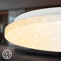 BRILONER LED stropna svjetiljka s daljinskim upravljačem, prigušiva, CCT, efekt zvjezdanog neba, 24W, 2600 lm, 34x6 cm, bijela, za dnevni boravak i spavaću sobu 4