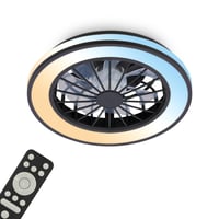 Stropný LED ventilátor BRILONER so svetlom, diaľkovým ovládaním, tichým DC motorom, 5 rýchlosťami, CCT, stmievateľný, 38 cm, čierny 1