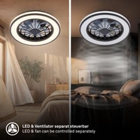 Stropný LED ventilátor BRILONER so svetlom, diaľkovým ovládaním, tichým DC motorom, 5 rýchlosťami, CCT, stmievateľný, 38 cm, čierny 3