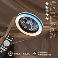 Stropný LED ventilátor BRILONER so svetlom, diaľkovým ovládaním, tichým DC motorom, 5 rýchlosťami, CCT, stmievateľný, 38 cm, čierny 2