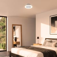 Stropný LED ventilátor Briloner so svetlom, diaľkovým ovládaním, tichým DC motorom s 5 rýchlosťami, nastaviteľným CCT svetlom, 38 cm, biely 3