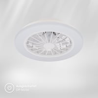 Stropný LED ventilátor Briloner so svetlom, diaľkovým ovládaním, tichým DC motorom s 5 rýchlosťami, nastaviteľným CCT svetlom, 38 cm, biely 5