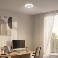 Stropný LED ventilátor Briloner so svetlom, diaľkovým ovládaním, tichým DC motorom s 5 rýchlosťami, nastaviteľným CCT svetlom, 38 cm, biely 4