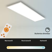 Stropný LED panel BRILONER 36 W 3800 lm stmievateľný, nastaviteľná teplota chromatickosti, s diaľkovým ovládaním, biely, 1,20 m 5