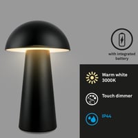 BRILONER LED stolna mini svjetiljka s upravljanjem na dodir, prigušiva, IP44, na baterije, za vanjsku upotrebu, noćna svjetiljka za čitanje, crna, 12x19,5 cm 2