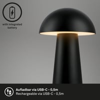 BRILONER LED stolna mini svjetiljka s upravljanjem na dodir, prigušiva, IP44, na baterije, za vanjsku upotrebu, noćna svjetiljka za čitanje, crna, 12x19,5 cm 7