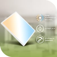 Plafoniere LED BRILONER 42x42x3 cm Alb, 14,2W 3000lm CCT Lumină Albă Reglabilă, Iluminat Indirect Plat pentru Sufragerie și Hol 2