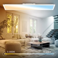Stropné LED svietidlo BRILONER, biele, 12,6 W, 2860 lm, stmievateľné s diaľkovým ovládaním, od teplej bielej po studenú bielu, 100 x 25 x 6 cm 6