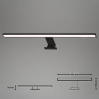 BRILONER LED osvetlenie zrkadla, kúpeľňové svietidlo, IP44, 8W, 780 lm, 4000K, 600x103x36 mm, čierne 6