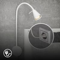 Lampă de pat cu LED Briloner Leuchten 2082-016 cu braț flexibil, întrerupător pornit/oprit, 4,7W, 400 lumeni, 3000K, alb, metal 5
